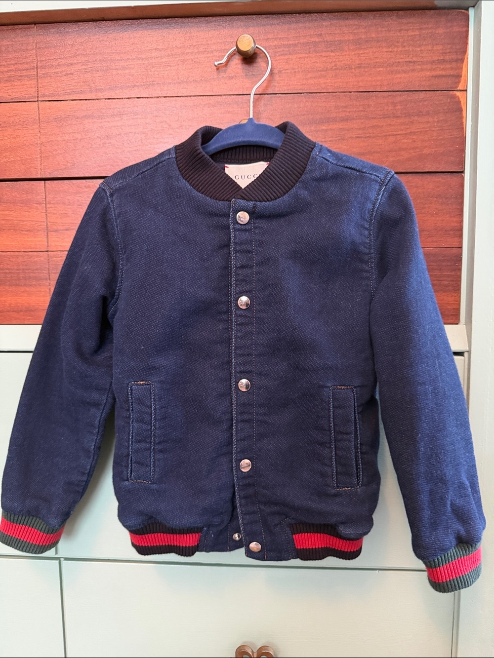 Gucci Kids Navy Blue Bomber Jacket